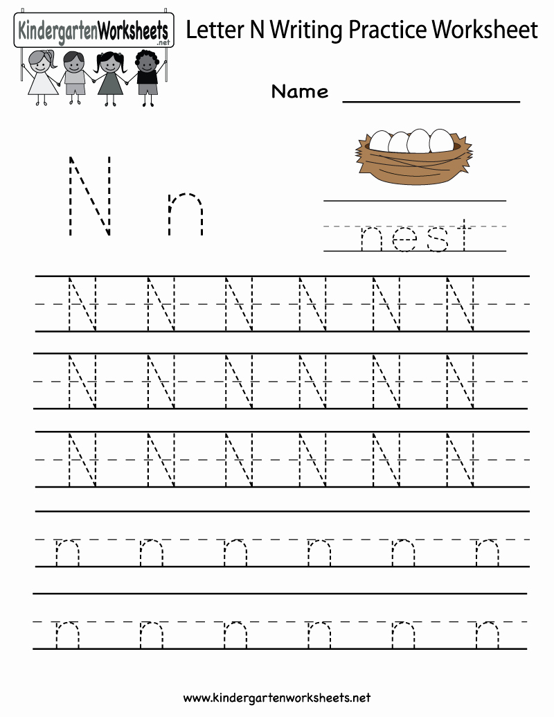 Letter N Worksheets for Kindergarten Luxury Tracing Letter N Worksheets for Preschool