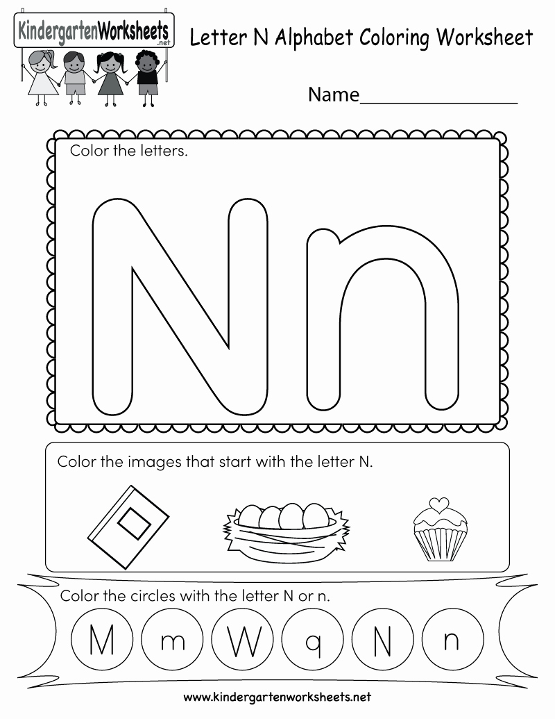 Letter N Worksheets for Kindergarten New Letter N Coloring Worksheet Free Kindergarten English