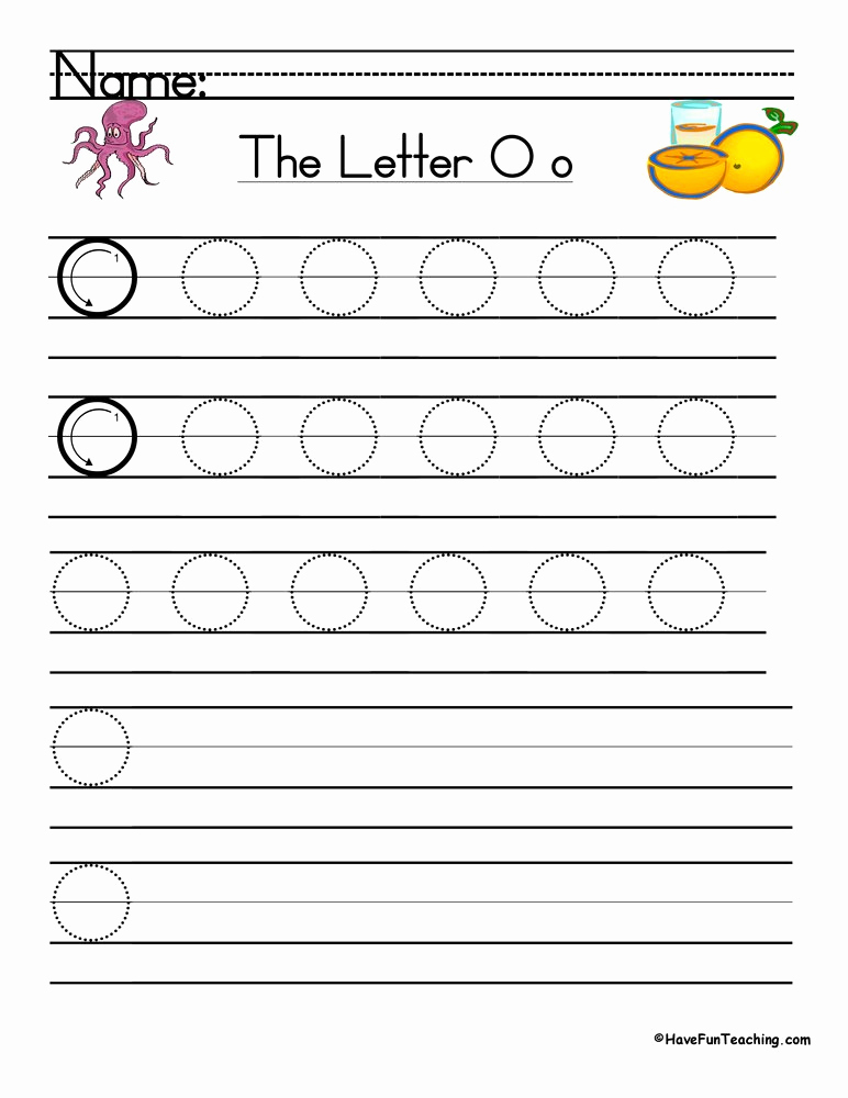 Letter O Worksheet for Kindergarten Elegant Letter O Handwriting Practice Worksheet • Have Fun Teaching