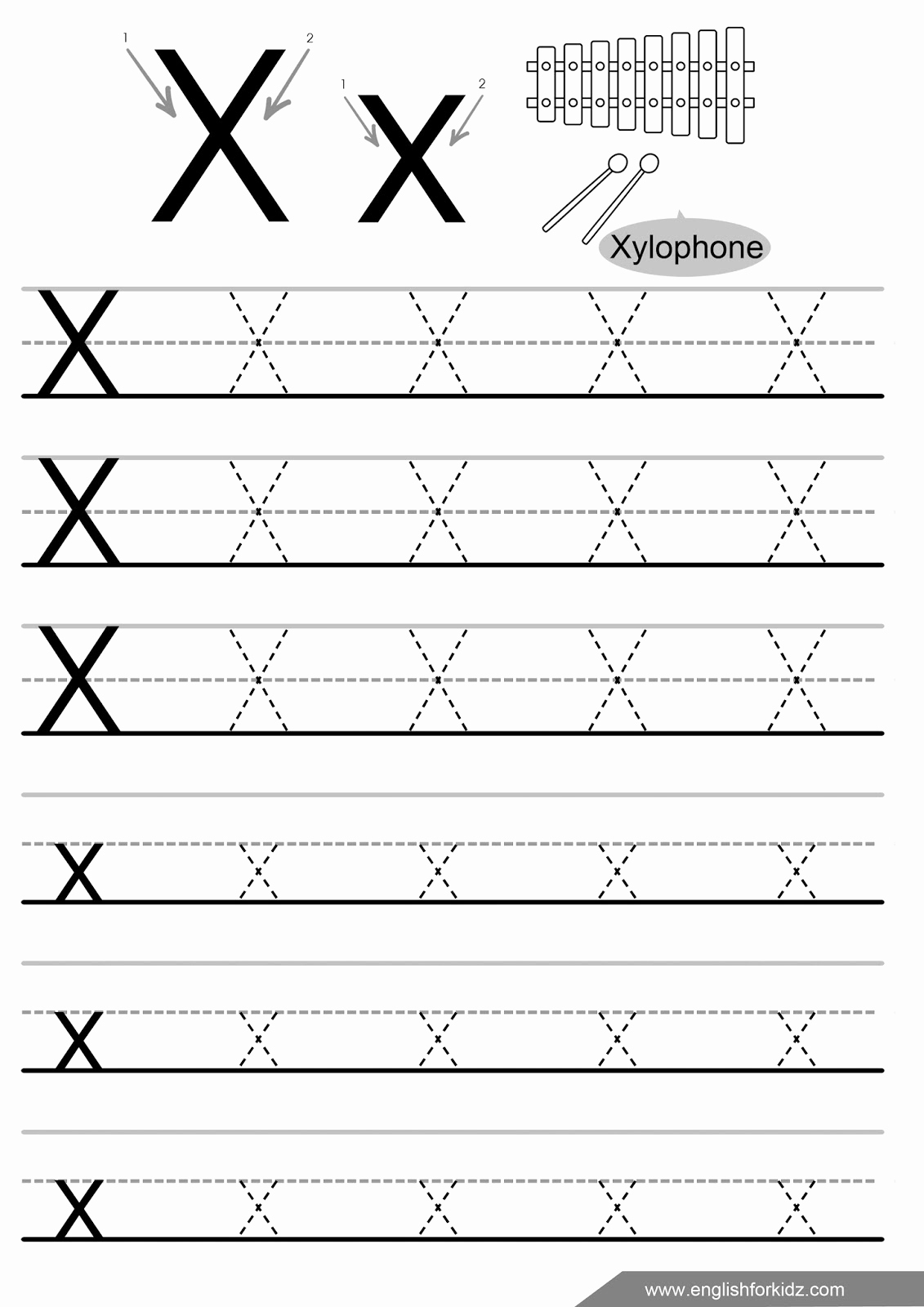 Letter X Worksheets for Kindergarten Best Of Free Printable Letter X Tracing Worksheets