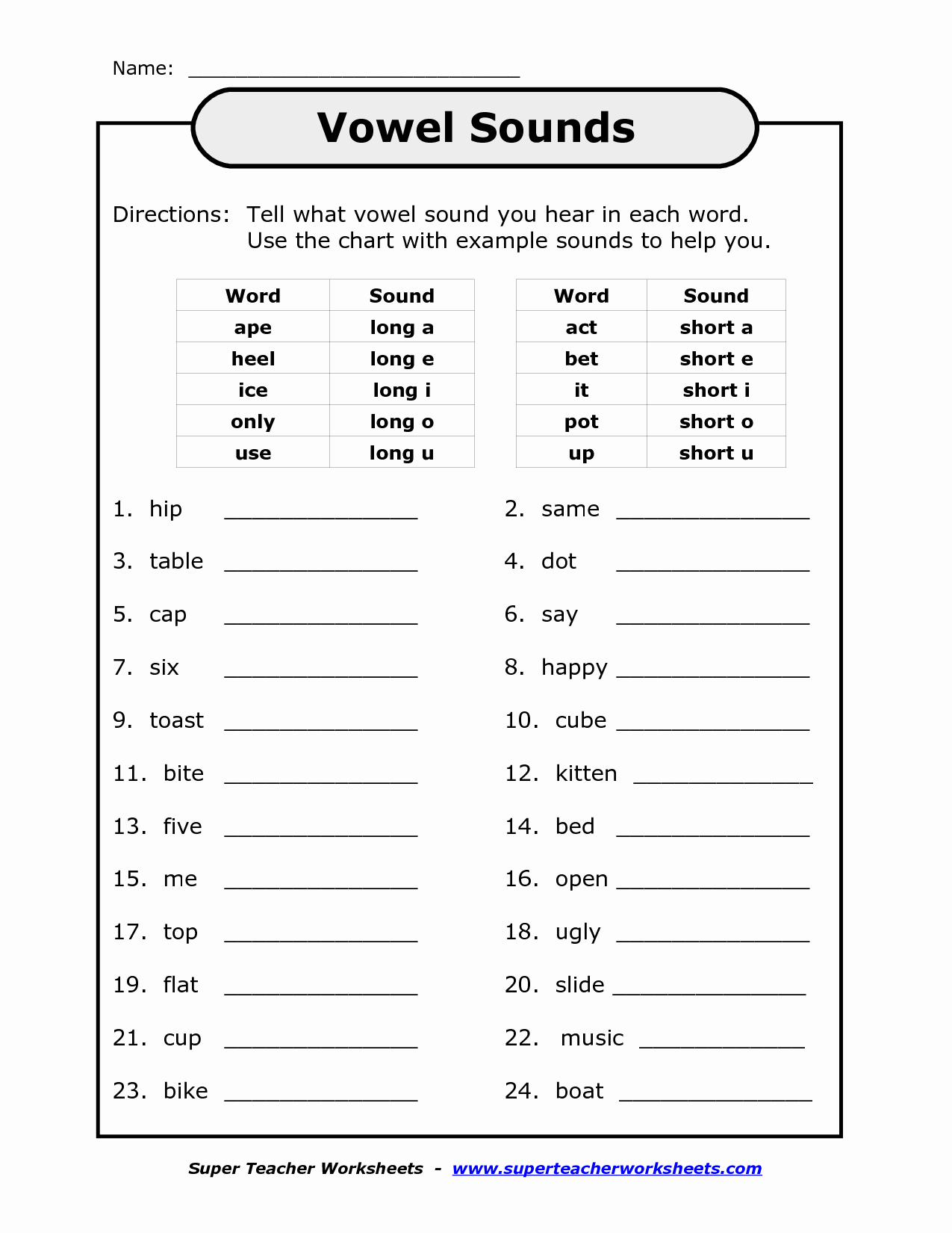 Long Vowel Worksheets Pdf Awesome Long and Short Vowel sounds Worksheets for Grade 1