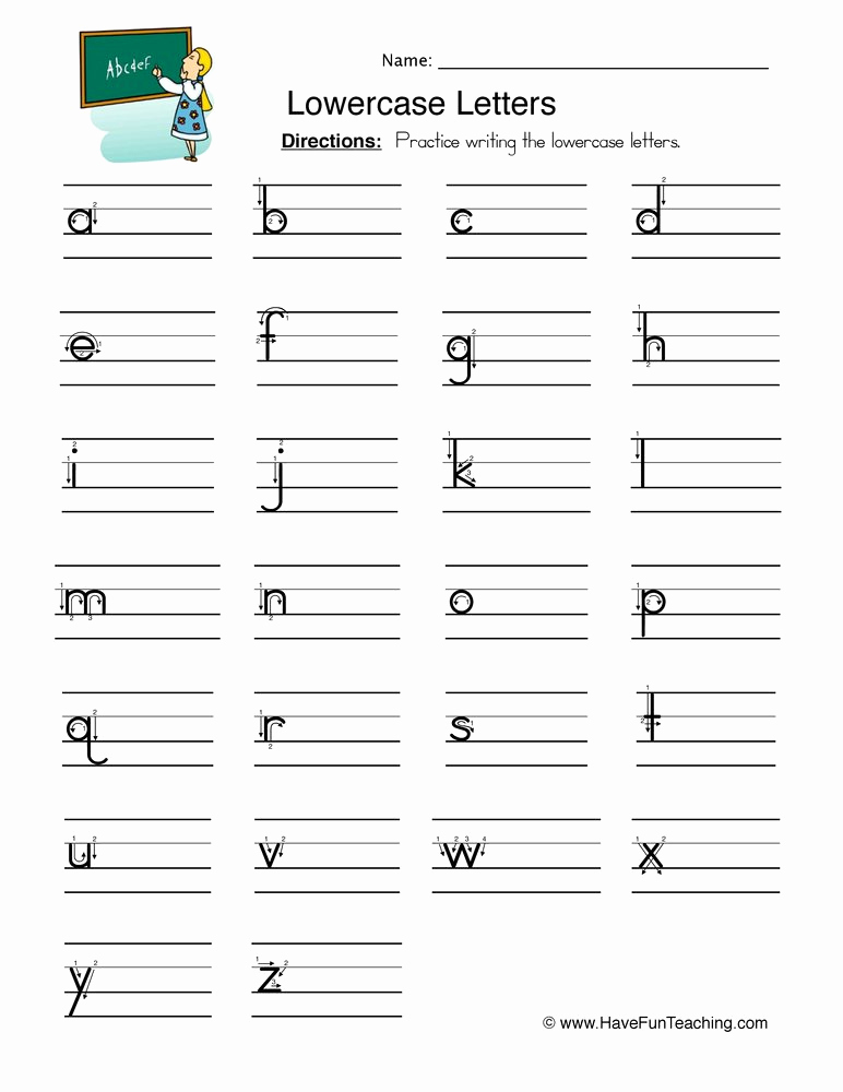 Lowercase Alphabet Tracing Worksheets Luxury Lowercase Letters Writing Worksheet • Have Fun Teaching