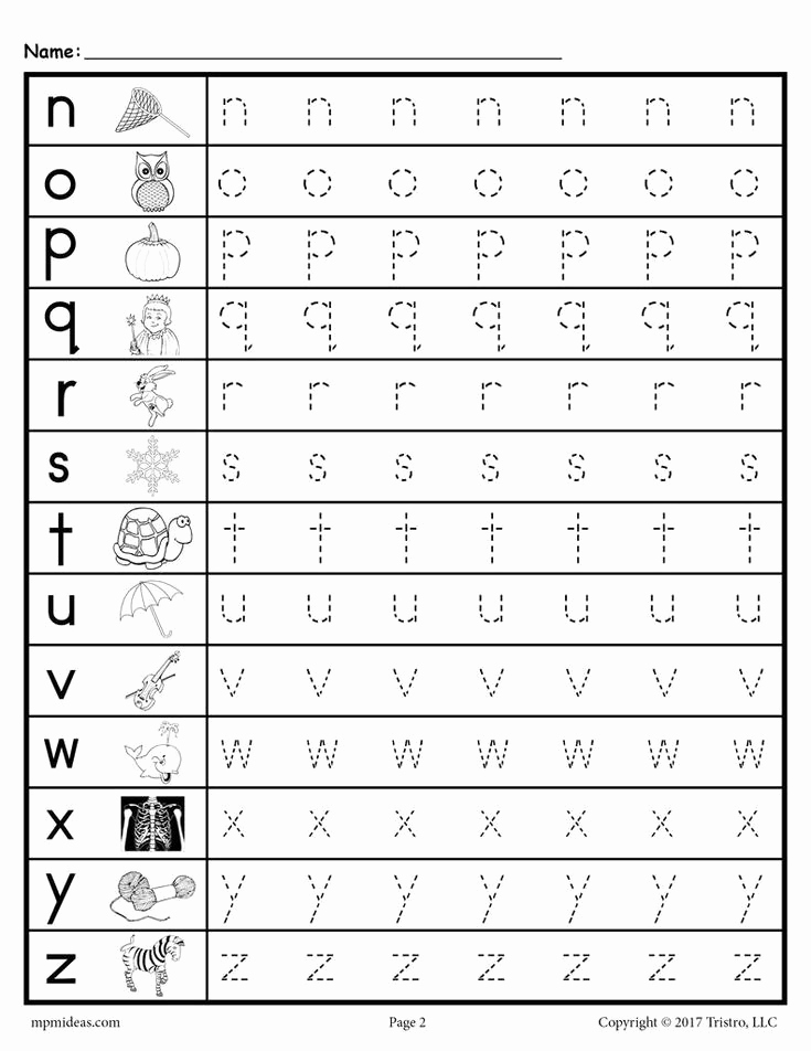 Lowercase Alphabet Tracing Worksheets Unique Lowercase Letter Tracing Worksheets