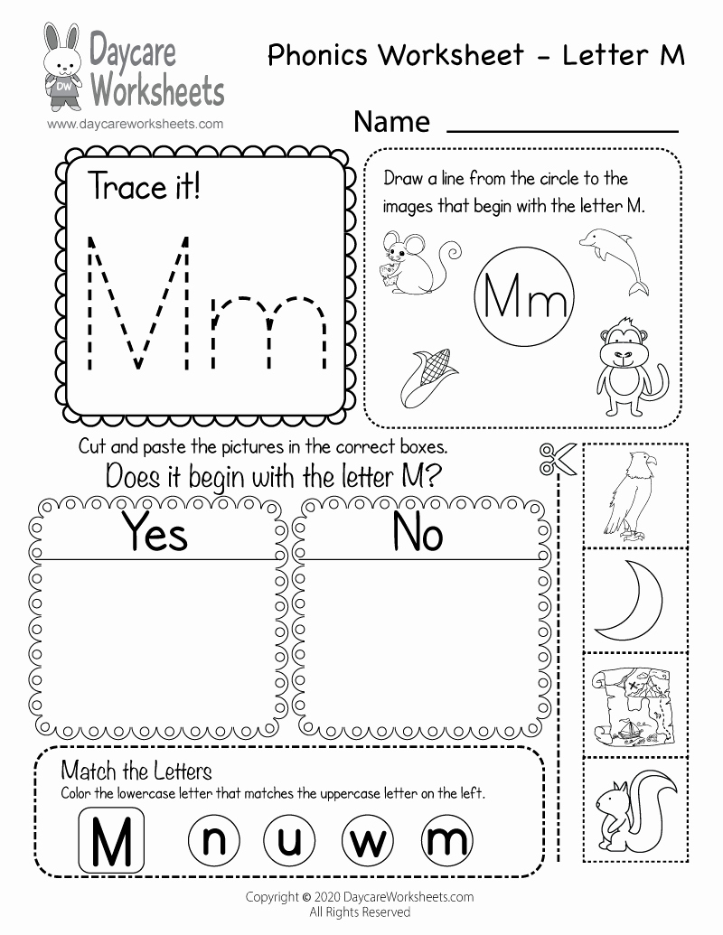 M Worksheets Preschool Lovely Free Letter M Phonics Worksheet for Preschool Beginning