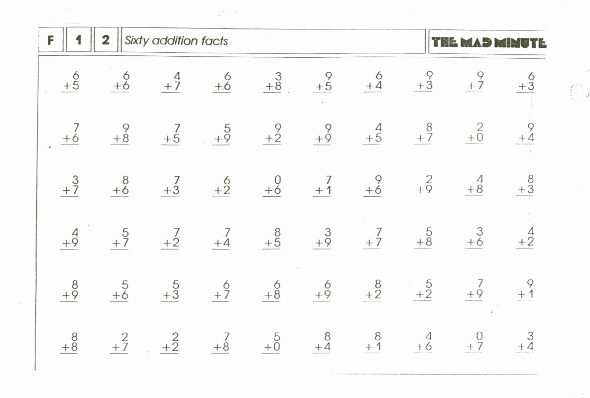 Mad Minute Subtraction Worksheets Elegant Smiles From Second Grade Making Addition and Subtraction