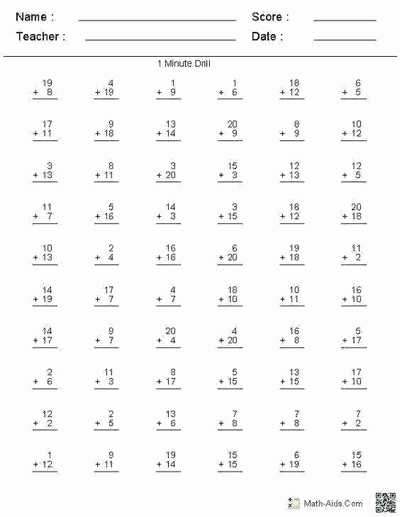 Mad Minute Subtraction Worksheets Lovely Math Drills Worksheets Drill Mad Minute Subtraction