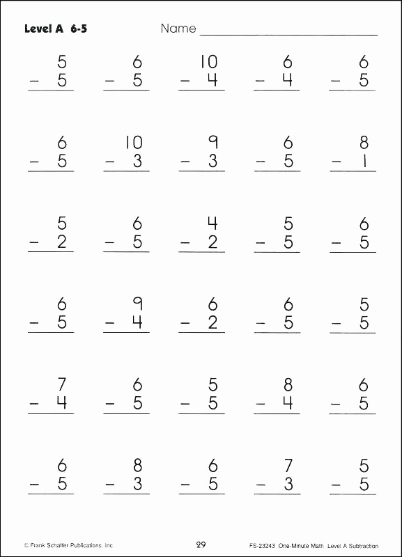 Mad Minute Subtraction Worksheets Luxury Math Drills Worksheets Drill Mad Minute Subtraction