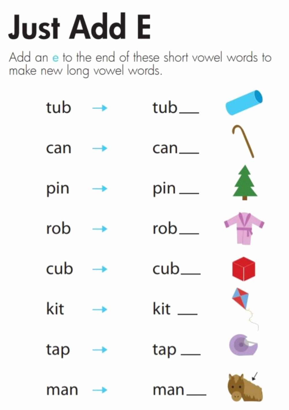 Magic E Worksheets Free Best Of 20 Words with Magic E