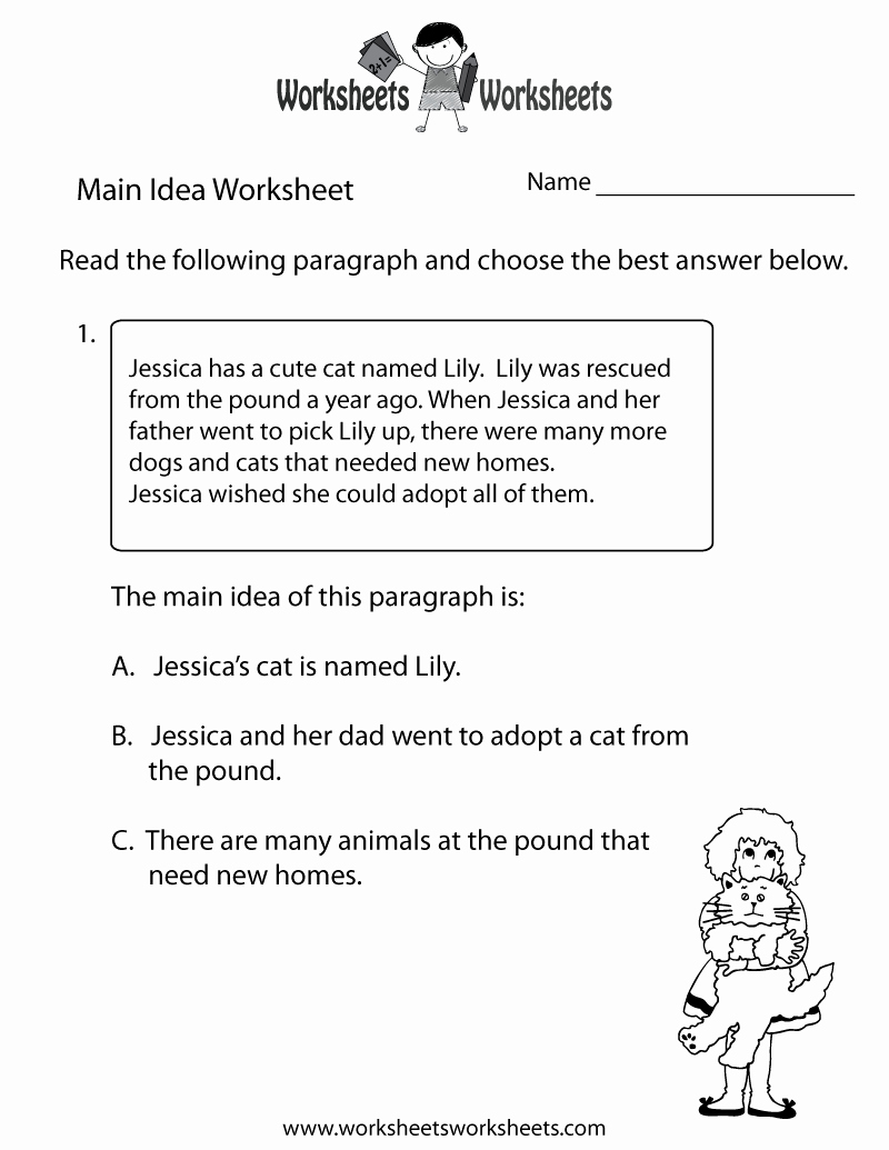 Main Idea and Details Worksheet Beautiful 10 Best Of Main Idea Worksheets Main Idea