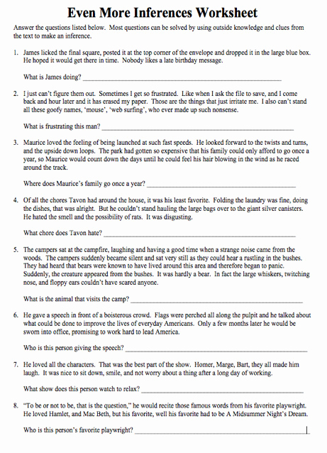 Making Inference Worksheets 4th Grade Lovely Making Inferences Worksheets