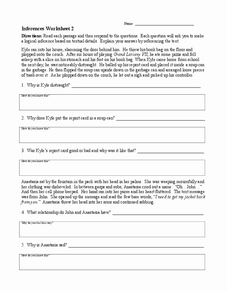 Making Inferences Worksheets 4th Grade Unique Inferences Worksheet 2 Worksheet for 4th 8th Grade
