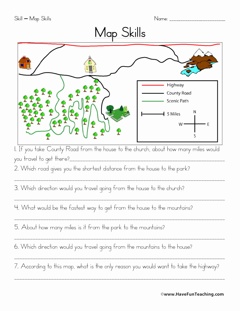 Free Map Scale Worksheets Printables Printable Templates