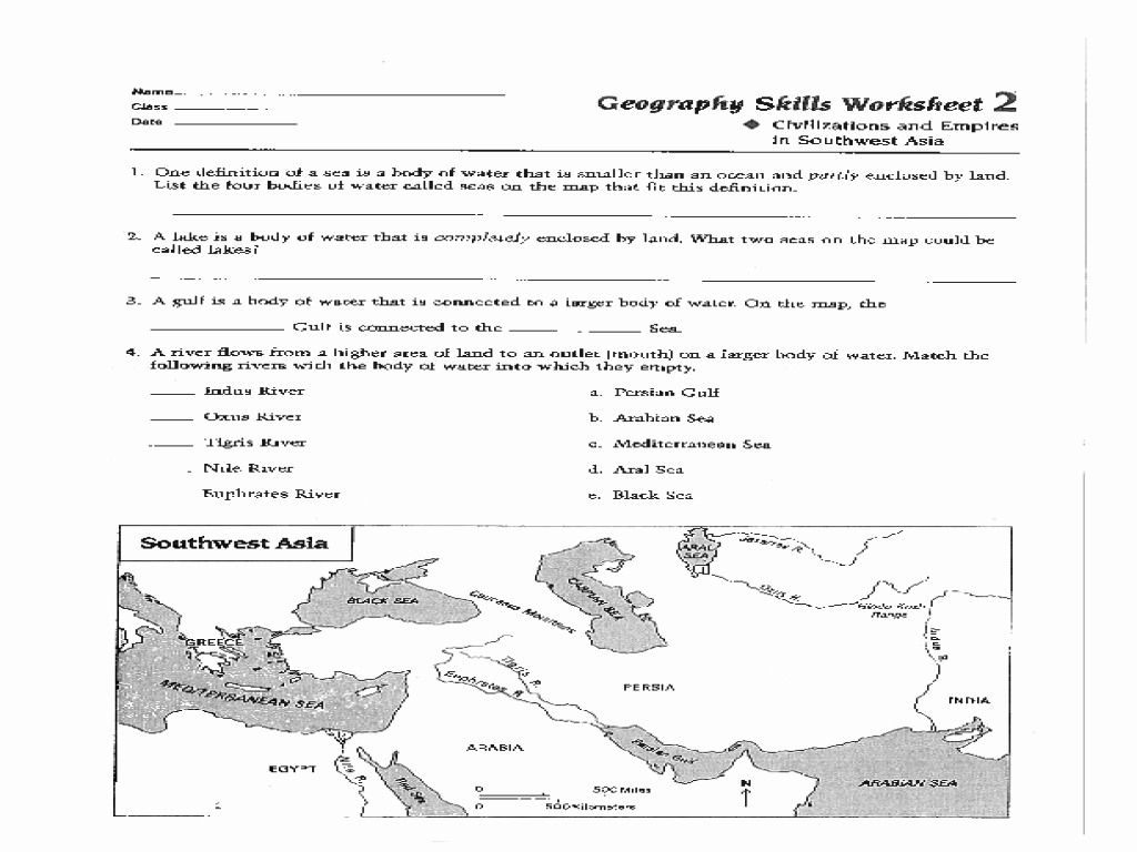 Map Skills Worksheets Answers Elegant Geography Skills Worksheet Civilizations and Empires In