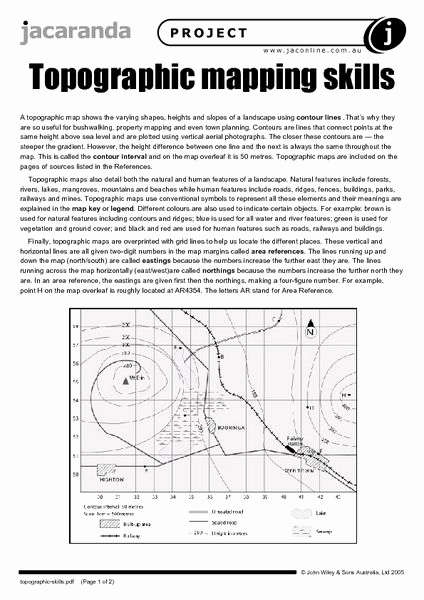 Map Skills Worksheets Answers Fresh topographic Mapping Skills Worksheet