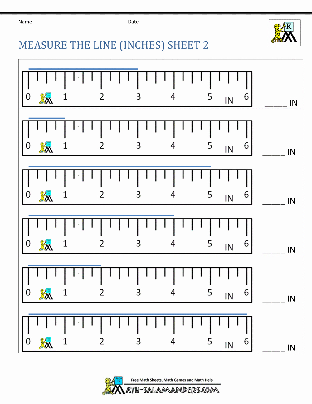 Measurement Estimation Worksheets New Math Worksheets for Kindergarten Measuring Length