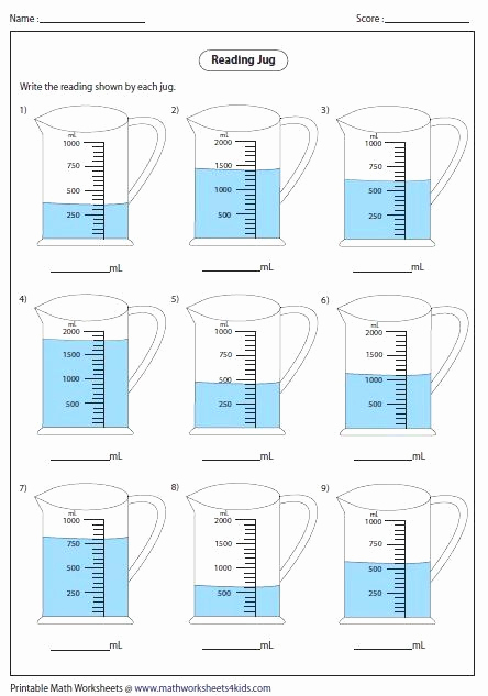 Measurement Volume Worksheets Lovely 50 Measuring Liquid Volume Worksheet In 2020