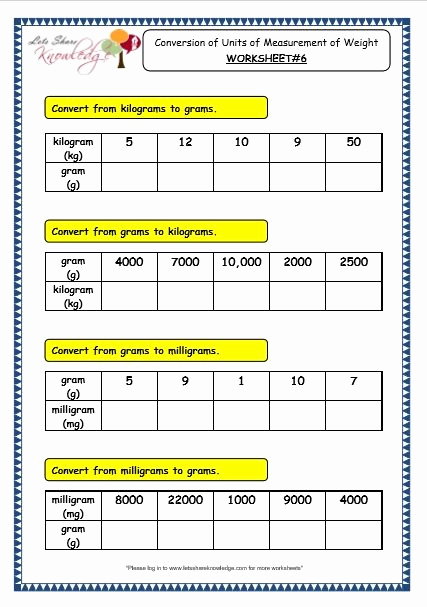 Measurement Worksheets 3rd Grade Luxury Grade 3 Maths Worksheets 11 2 Conversion Of Units Of