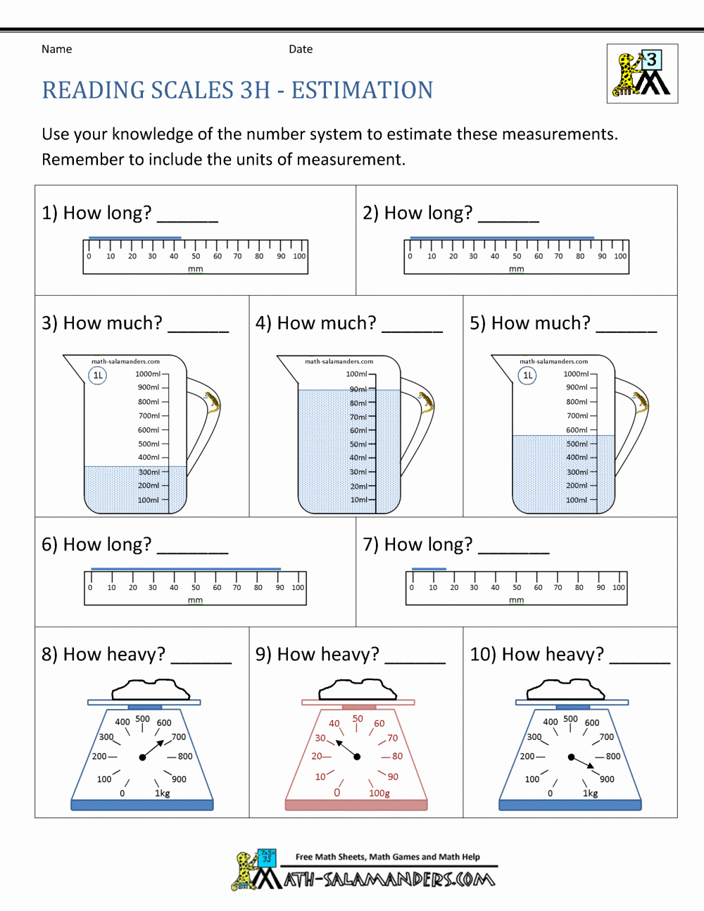 Measurement Worksheets for 3rd Grade Beautiful 3rd Grade Measurement Worksheets