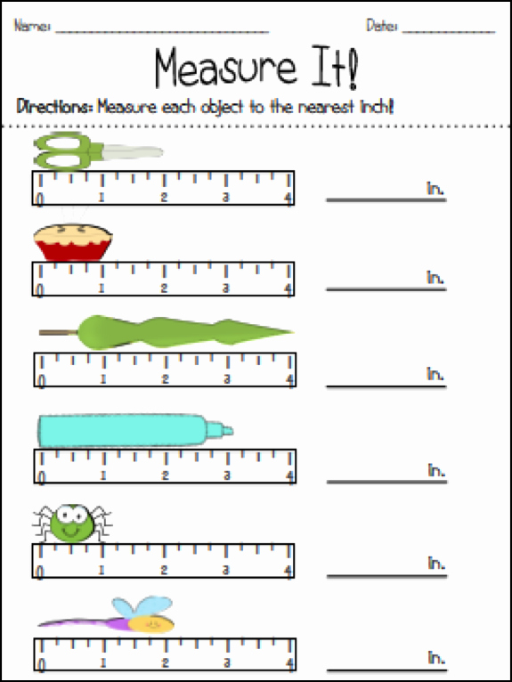 Measuring In Inches Worksheets Beautiful Measurement Nearest Inch Half Inch Quarter Inch and