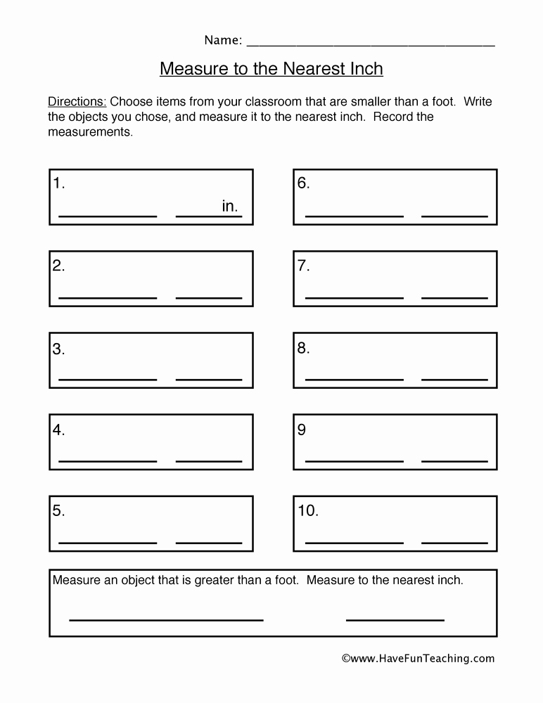 Measuring In Inches Worksheets Inspirational Measurement Inches Worksheet