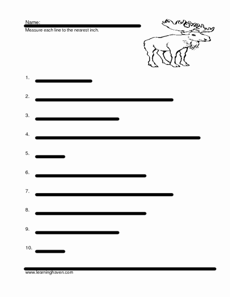 Measuring In Inches Worksheets Lovely Measure Each Line to the Nearest Inch Worksheet for 2nd