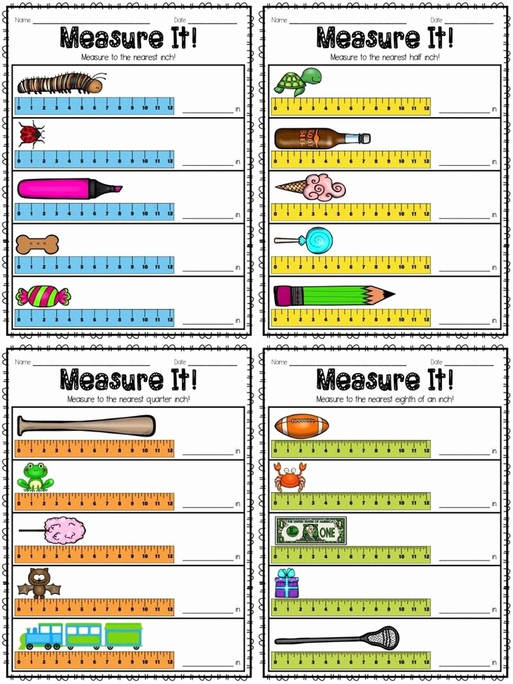 Measuring In Inches Worksheets Unique Pin On 1st Grade Worksheets &amp; Free Printables