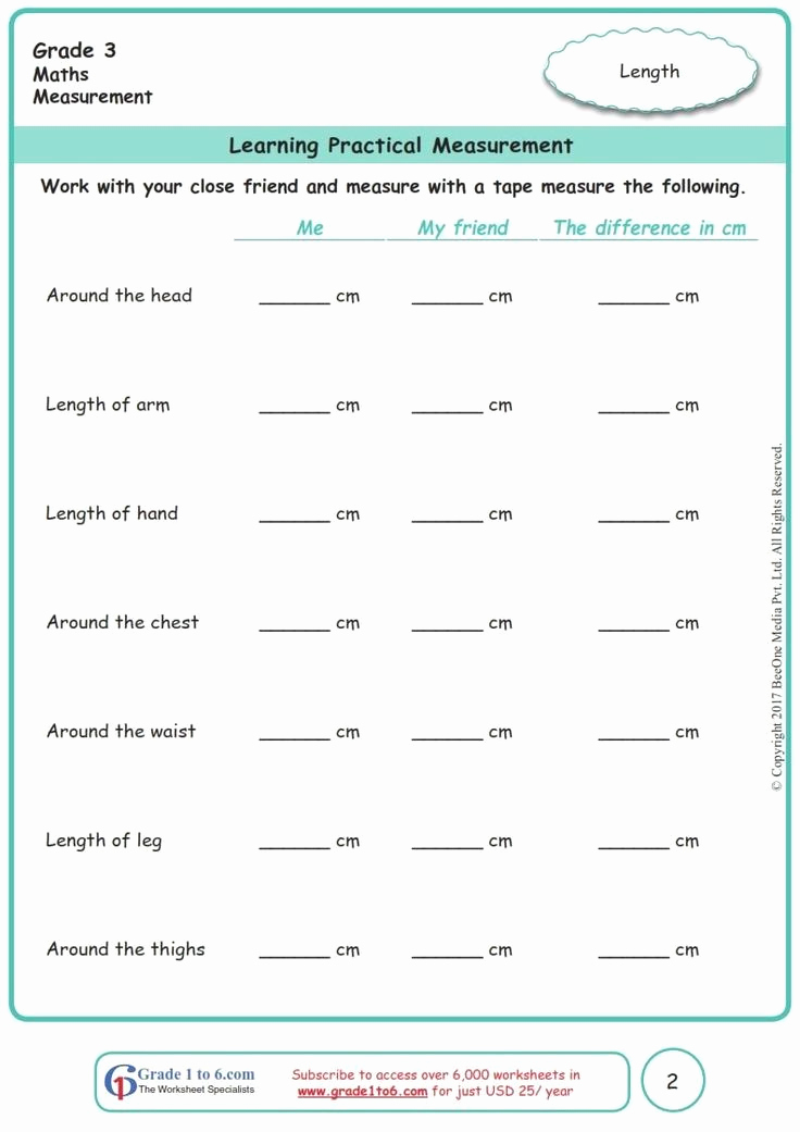 Measuring Worksheets for 3rd Grade Awesome Measurement Worksheets 3rd Grade Worksheet Grade 3 Math