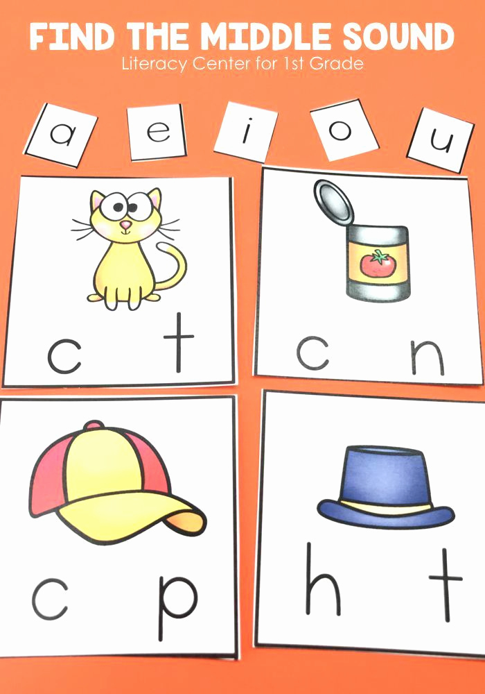 Medial sounds Worksheets First Grade New 1st Grade Literacy Centers for March