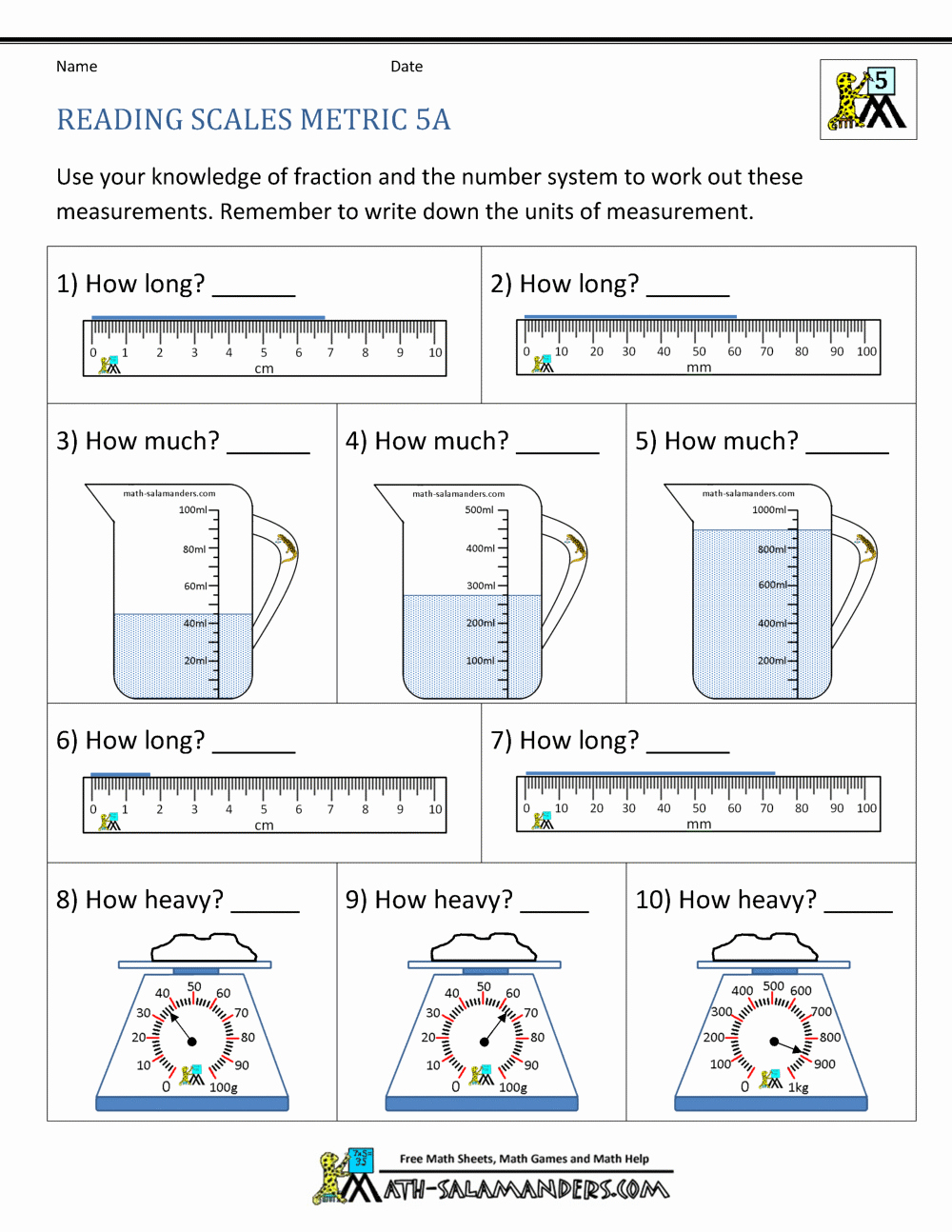 Metric Conversion Worksheets 5th Grade Awesome 5th Grade Measurement Worksheets