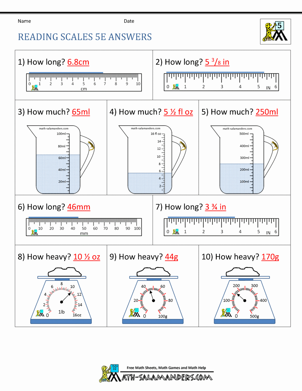Metric Conversion Worksheets 5th Grade Elegant 5th Grade Measurement Worksheets