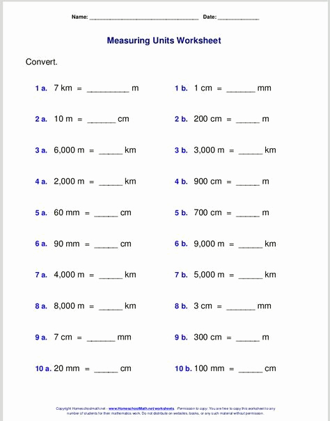 Metric Conversion Worksheets 5th Grade Fresh 5th Grade Metric Conversion Worksheet Pdf thekidsworksheet