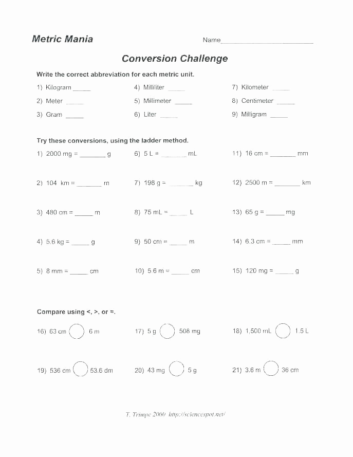 Metric Conversion Worksheets 5th Grade Lovely 20 Conversion Worksheets 5th Grade