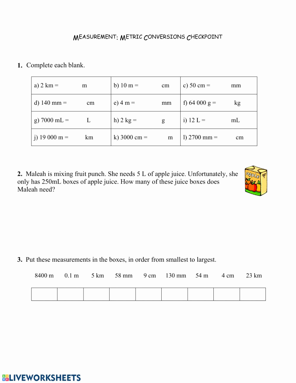Metric Conversion Worksheets 5th Grade New 20 5th Grade Metric Conversion Worksheets
