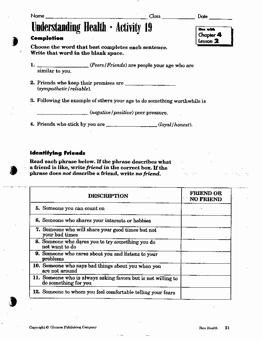 Middle School Health Worksheets Lovely Middle School Health Worksheets — Db Excel