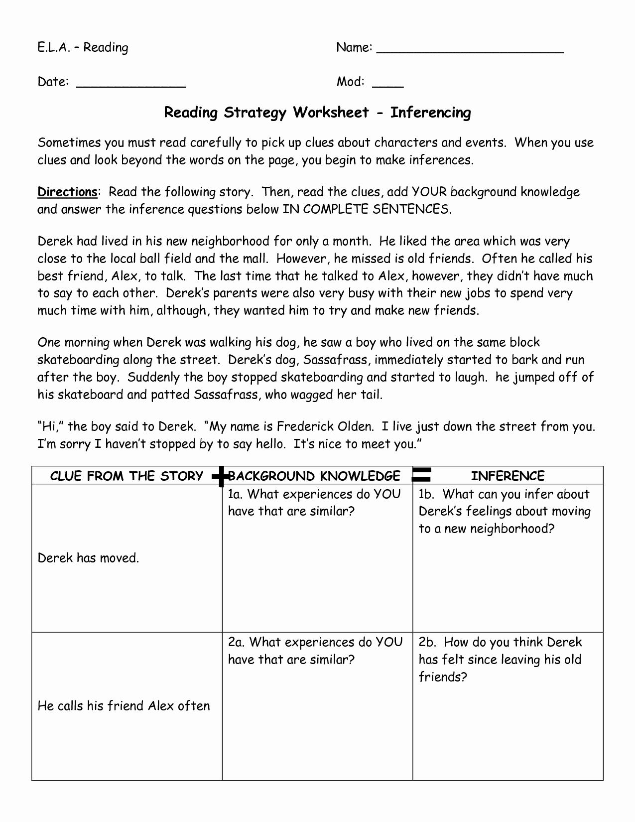 Middle School Inference Worksheets Unique Winter Worksheet for Middle School