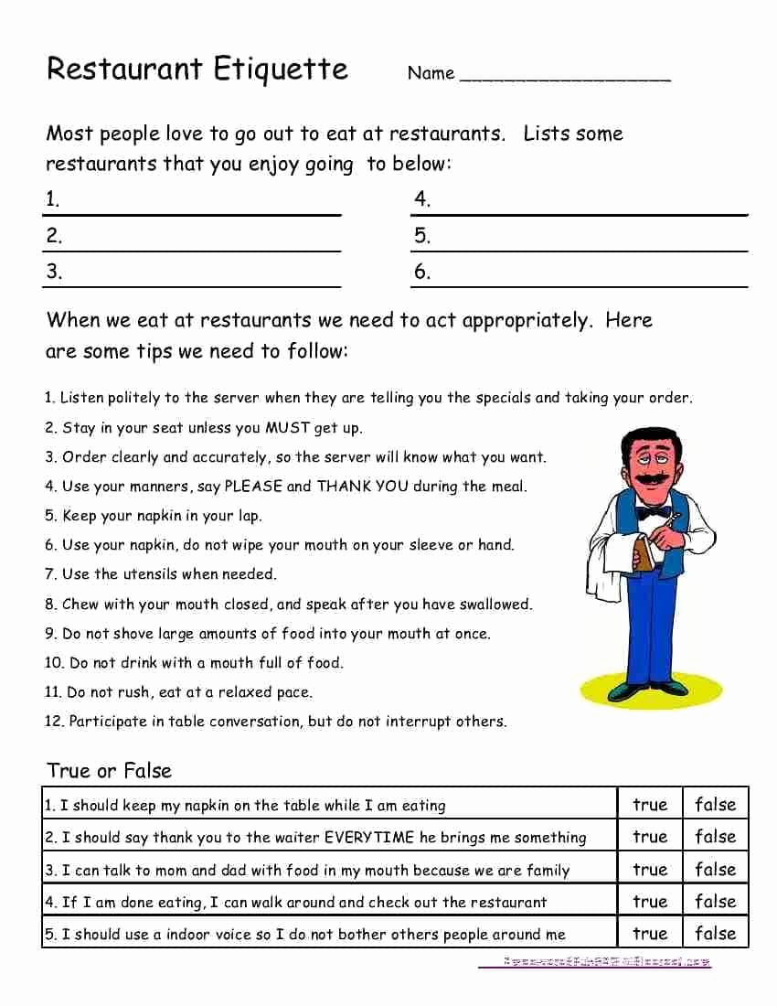 Life Skills Worksheets