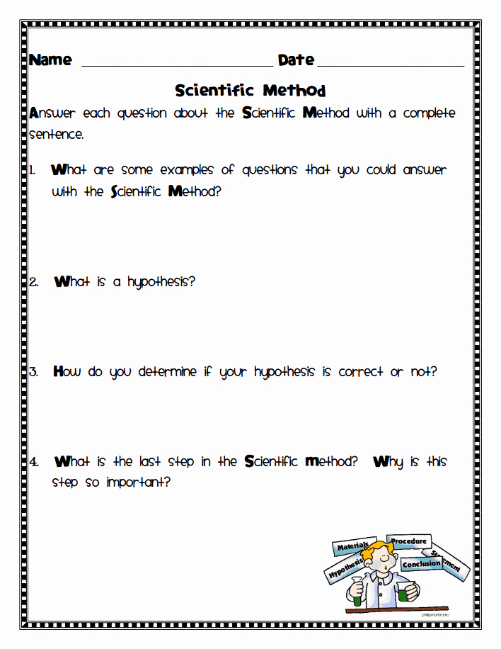 Middle School Science Worksheets Pdf Beautiful Scientific Method Questions Pdf