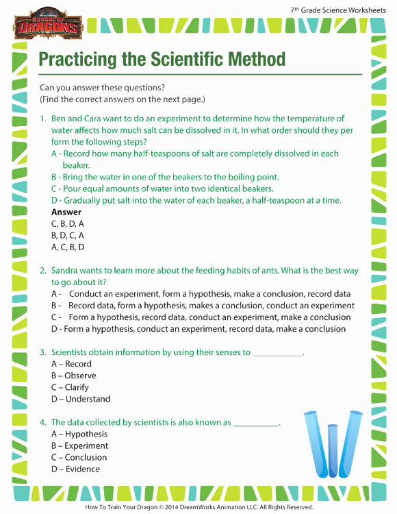 Middle School Science Worksheets Pdf Best Of Practicing the Scientific Method Worksheet – Middle School