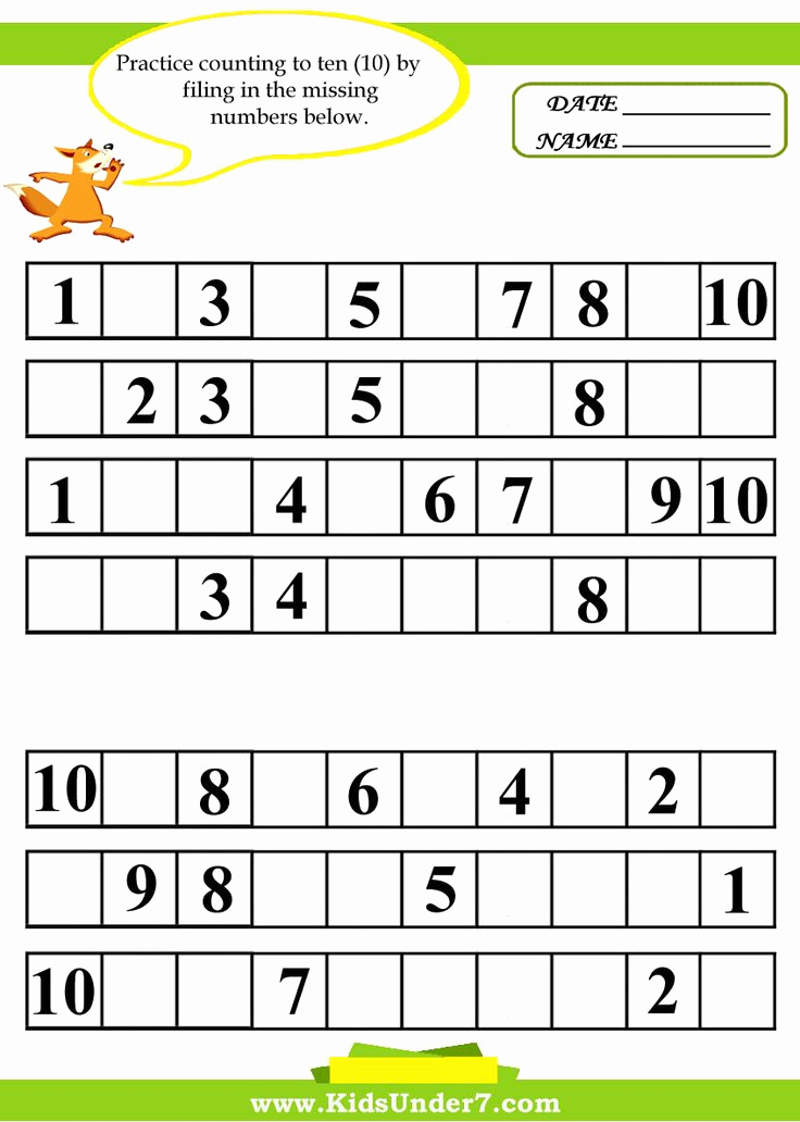 Missing Number Worksheets 1 20 Fresh Kindergarten Missing Numbers to 20