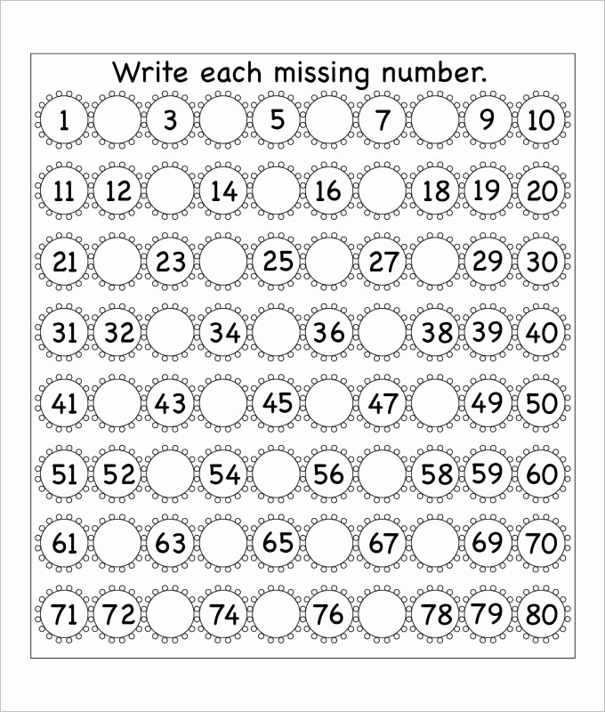 Missing Number Worksheets Kindergarten Fresh 10 Sample Missing Numbers Worksheet Templates