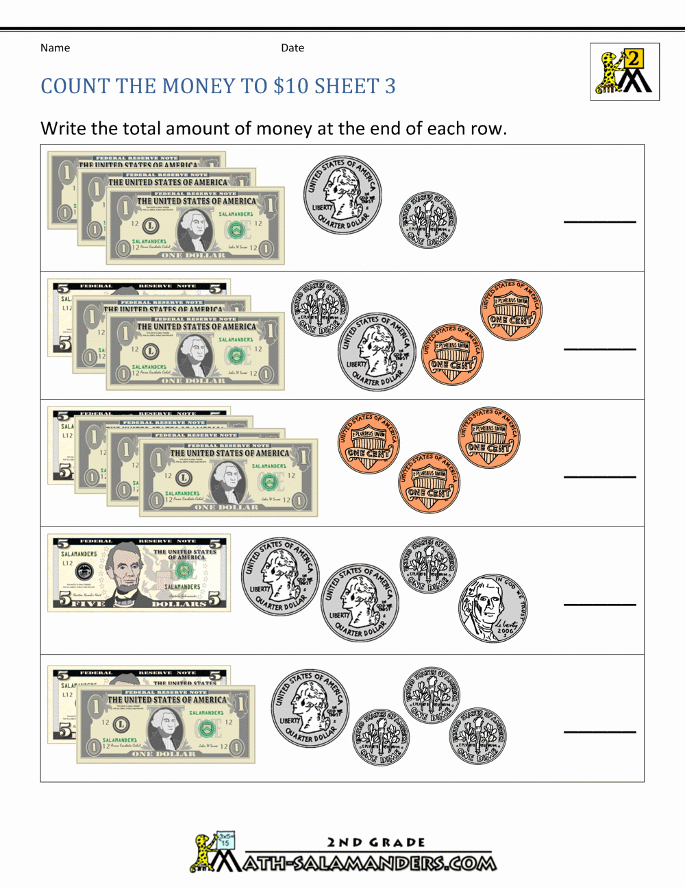Money Worksheets 3rd Grade Awesome Grade Coin Worksheets Free Printable Money Math for 3rd