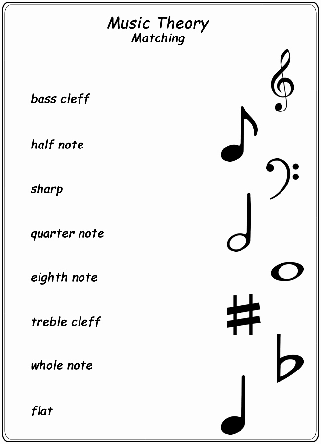 Music theory Worksheet for Kids Luxury Homeschool Helper Line S Music theory Matching Worksheet