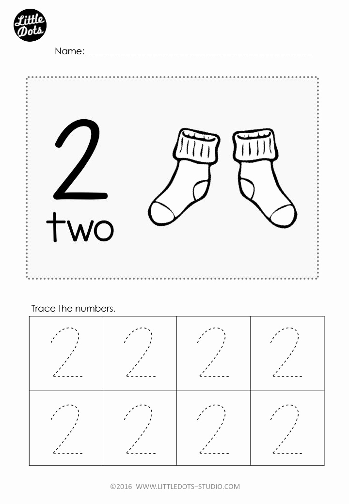 Number 2 Worksheets for Preschool Best Of Free Pre K Number 2 Worksheet Practice to Trace Number 2