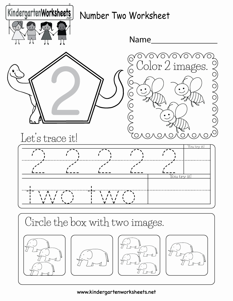 Number 2 Worksheets for Preschool Best Of Number Two Worksheet Free Kindergarten Math Worksheet
