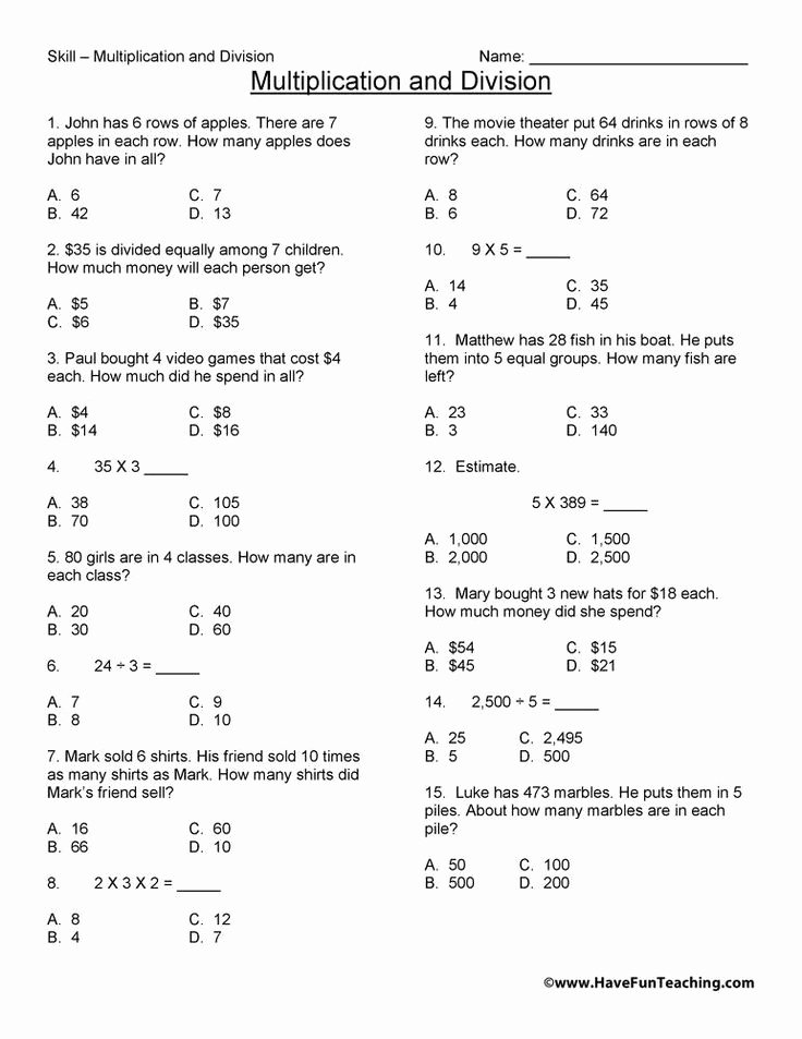 Nwea Math Practice Worksheets New 6th Grade Math Test Printable In 2020