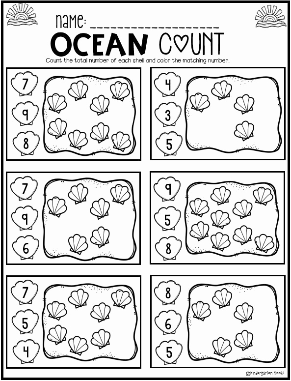 Ocean Worksheets for Preschool Fresh Ocean Math and Literacy Worksheets for Preschool