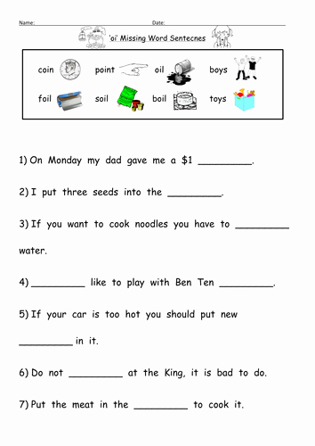 Oi Words Worksheet Unique Oi Digraph Worksheets by Barang Teaching Resources Tes