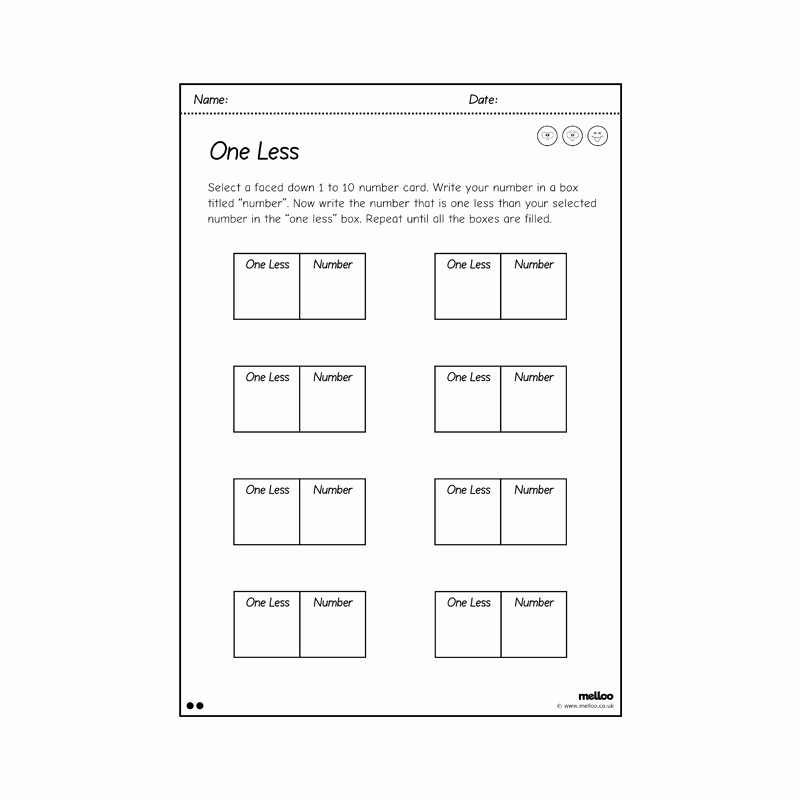 One Less Worksheet Inspirational E Less to 10 Worksheets Year 1 Maths Number