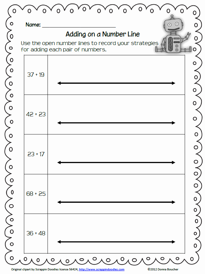 Open Number Line Worksheets Lovely Open Number Line Addition Math Coach S Corner