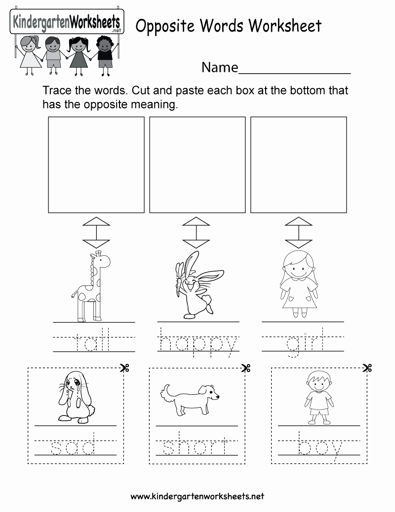 Opposites Worksheet for Kindergarten Awesome Free Printable Opposite Words Worksheet for Kids for